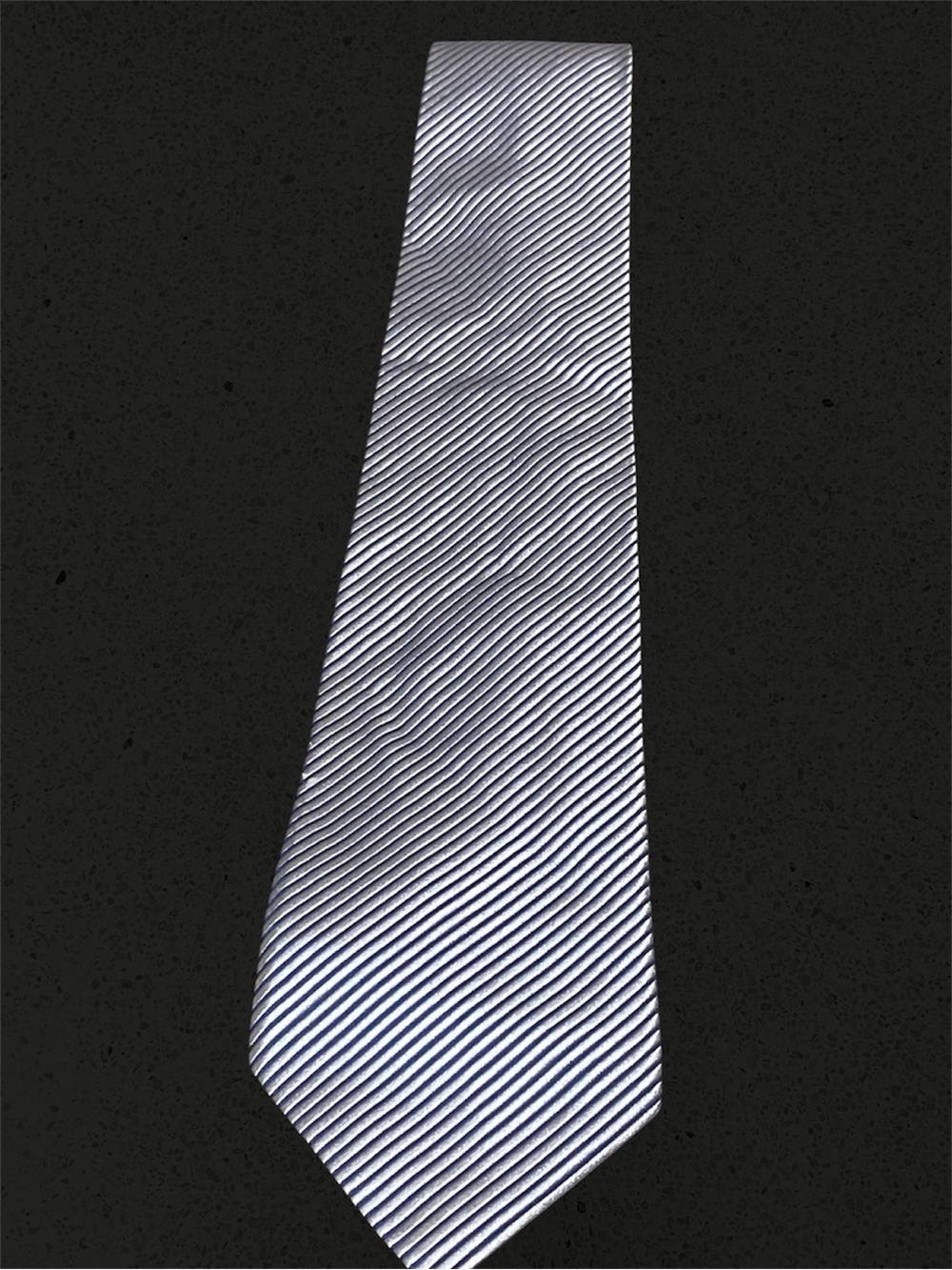 Silk Charvet Classic Men's Silver Stripe Tie - Modern Textured Design